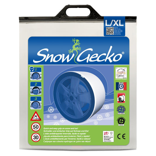 Front side of SnowGecko product packaging (bag) L/XL